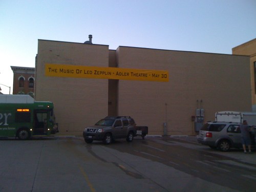 Banner outside Adler Theatre